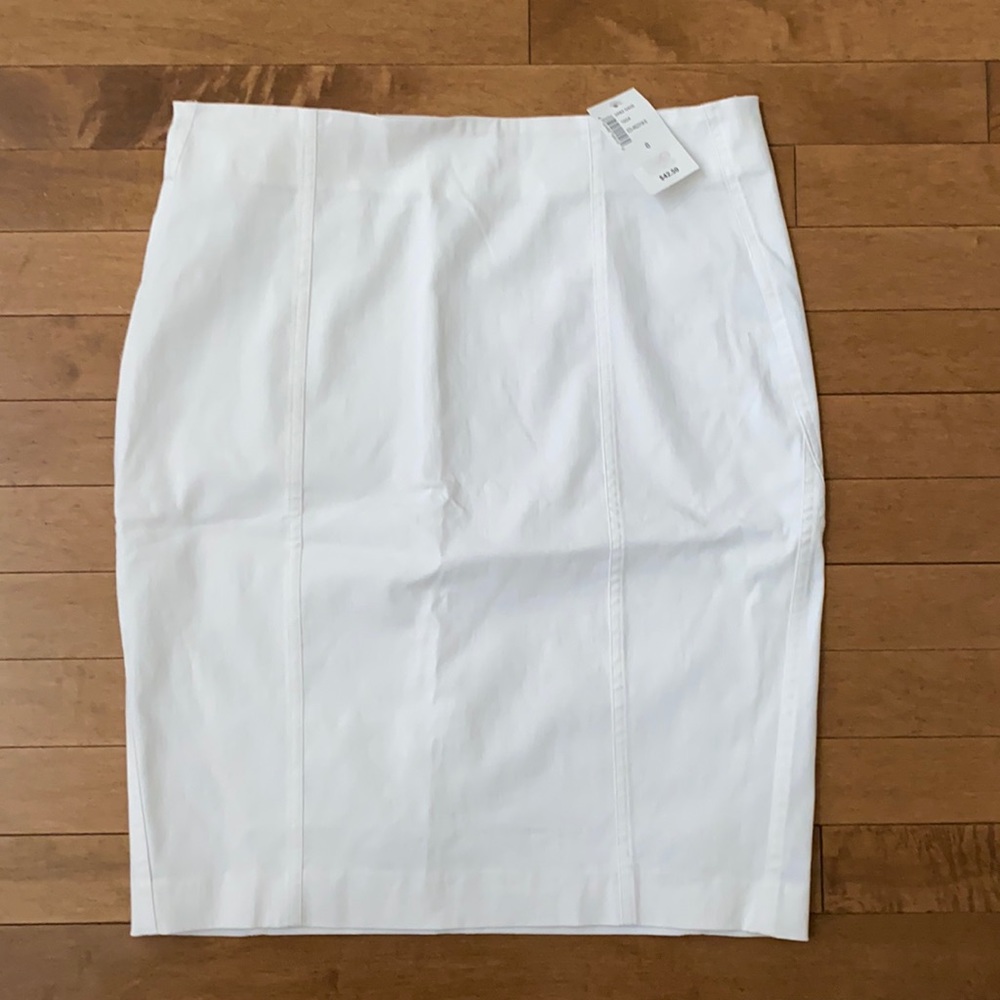 Ricki’s Micro Twill Stretch Skirt White Size 8 NWT